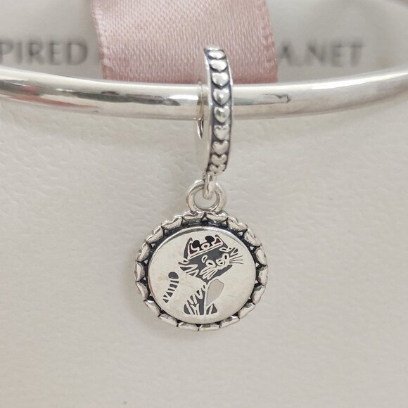 Pandora Cat Mom 2 Sided Dangle Charm S925 Sterling Silver with box - Picture 6 of 6